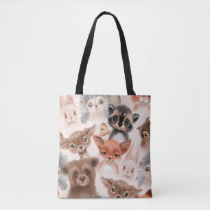 Beautiful seamless, tileable, watercolor pattern w tote bag