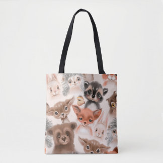 Beautiful seamless, tileable, watercolor pattern w tote bag