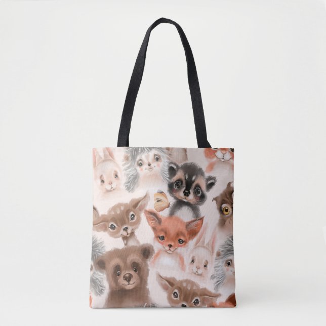 Beautiful seamless, tileable, watercolor pattern w tote bag (Front)