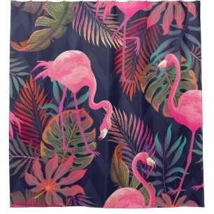 Beautiful seamless tropical pattern with pink flam