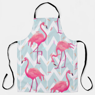 Beautiful seamless tropical pattern with pink flam apron