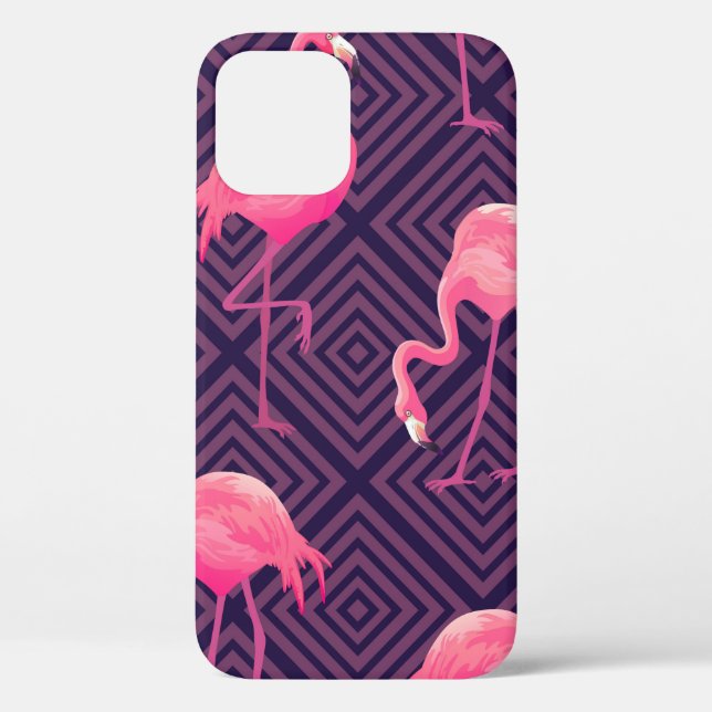 Beautiful seamless tropical pattern with pink flam Case-Mate iPhone case (Back)
