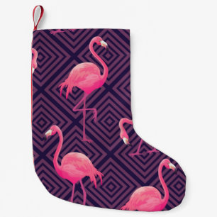 Beautiful seamless tropical pattern with pink flam small christmas stocking