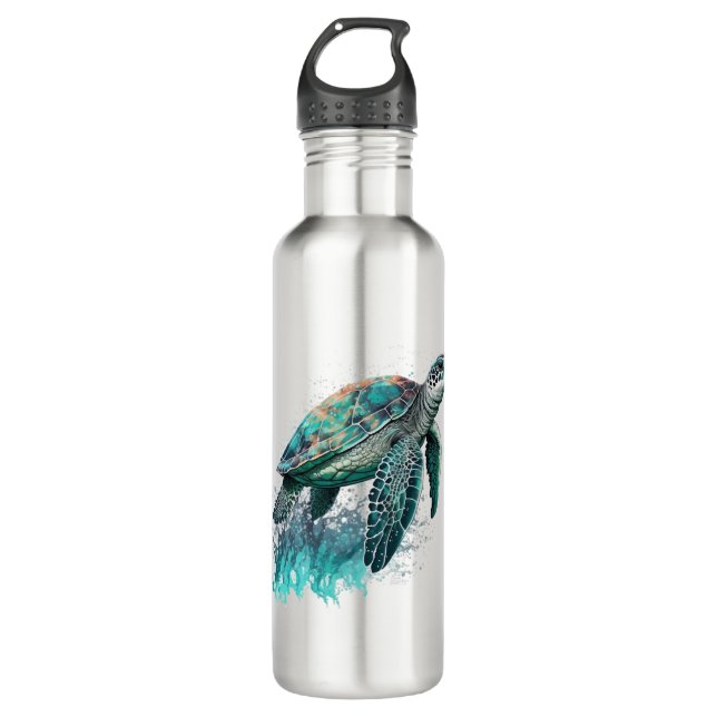 Beautiful Seascape With Majestic Sea Turtle 710 Ml Water Bottle (Front)