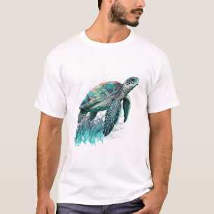 Beautiful Seascape With Majestic Sea Turtle T-Shirt