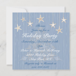 Beautiful Seashell Christmas Tree Party Invitation