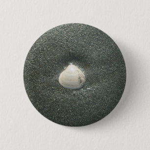 Beautiful Seashell in the Sand: A Salty Souvenir 2 Inch Round Button