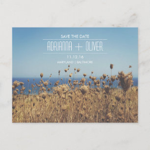 Beautiful Seaside Outdoor Wedding Save The Date Announcement Postcard
