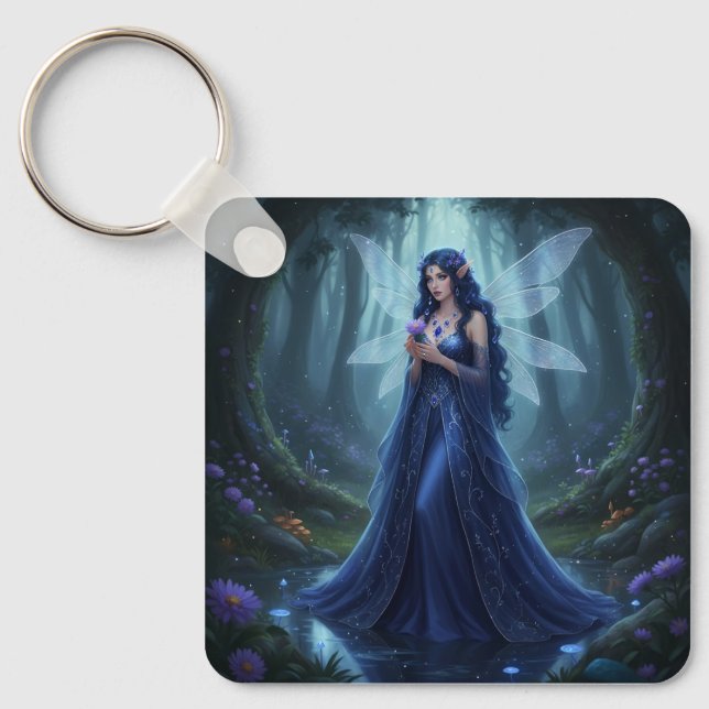 Beautiful September Sapphire Fairy Keychain (Front)