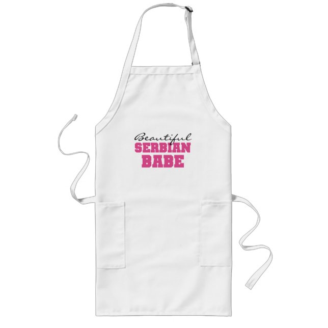 Beautiful Serbian Babe Long Apron (Front)