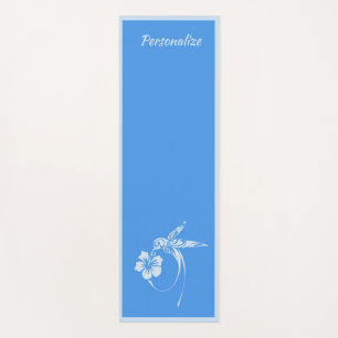 Beautiful Serene Hummingbird Blue Zen Yoga Namaste Mat