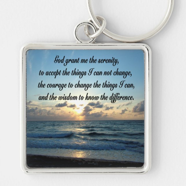 BEAUTIFUL SERENITY PRAYER OCEAN PHOTO KEYCHAIN (Front)