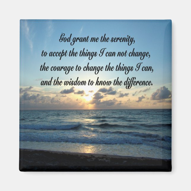 BEAUTIFUL SERENITY PRAYER OCEAN PHOTO MAGNET (Front)
