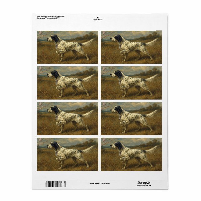 Beautiful Setter with Pheasants , Art (Full Sheet)