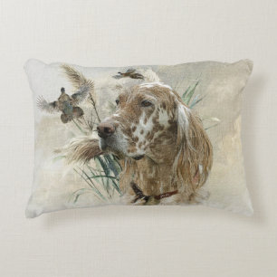 Beautiful Setter with Pheasants , Art Accent Pillow