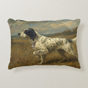 Beautiful Setter with Pheasants , Art Accent Pillow