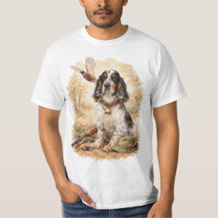 Beautiful Setter with Pheasants , Art T-Shirt
