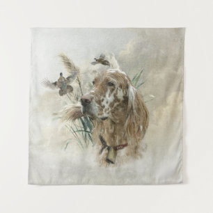 Beautiful Setter with Pheasants , Art Tapestry