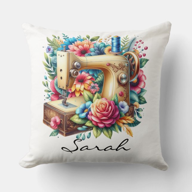 Beautiful Sewing Machine  Throw Pillow (Front)