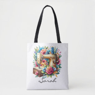 Beautiful Sewing Machine Tote Bag