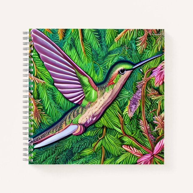 Beautiful Shabby Chic Little Hummingbird. Notebook (Front)