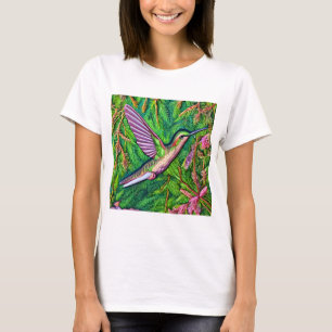 Beautiful Shabby Chic Little Hummingbird. T-Shirt