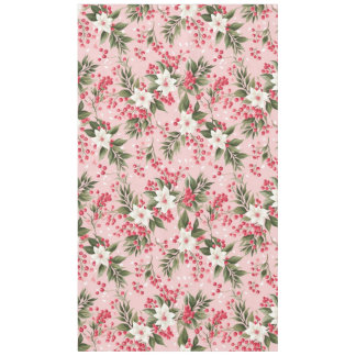 Beautiful Shabby Chic Pink Christmas Floral Berry Tablecloth