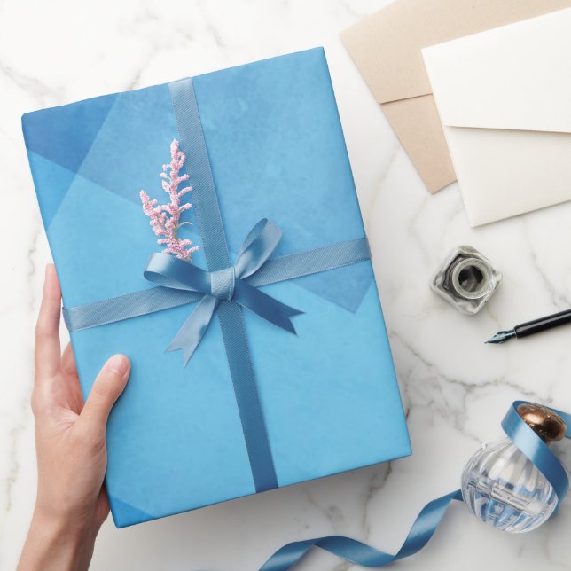 Beautiful Shades of Blue with Patterned Background Wrapping Paper (Gifting)