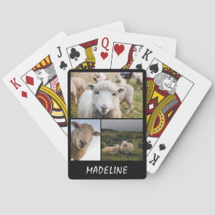 Beautiful Sheep Collage Playing Cards