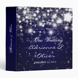 Beautiful Shining Stars Blue Wedding Binder