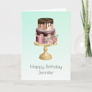 Beautiful Shiny Glam Party Cake Birthday Card