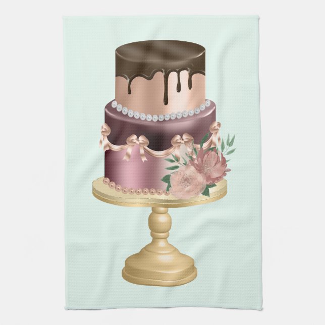 Beautiful Shiny Glam Party Cake Kitchen Towel (Vertical)