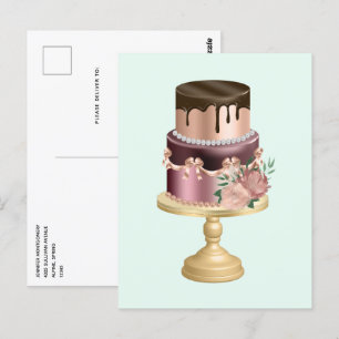 Beautiful Shiny Glam Party Cake Postcard