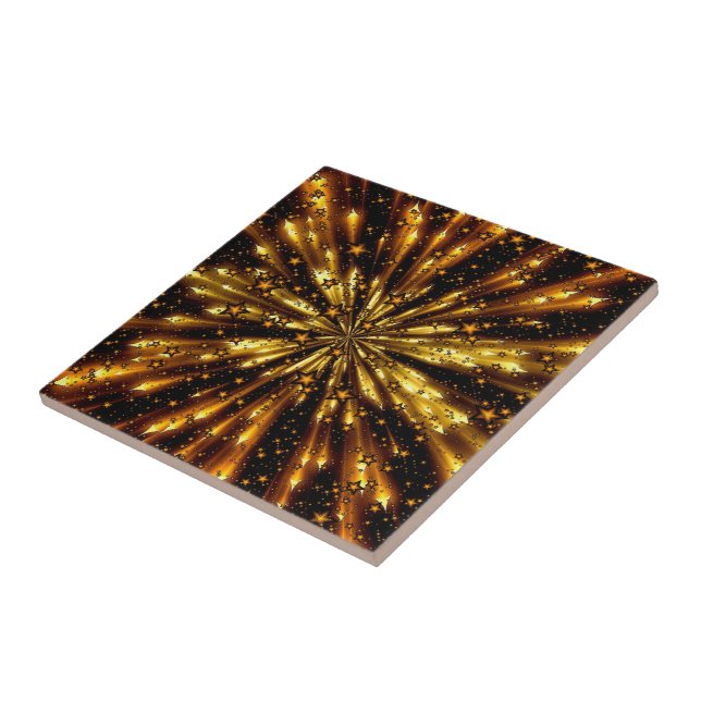 Beautiful Shiny Glitter Gold Stars - Universe Tile (Side)