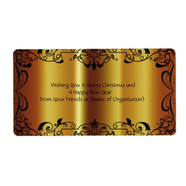 Beautiful, Shiny Gold, Custom, Wedding Wine (Front)