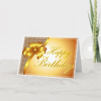 Beautiful shiny gold ribbon birthday