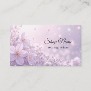 Beautiful Shiny Sparkly Purple Pink Floral Light Business Card