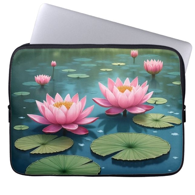 Beautiful Siam Lotus Laptop Sleeve 13 inches (Front)