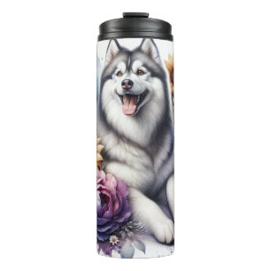 Beautiful Siberian Husky Dog Thermal Tumbler