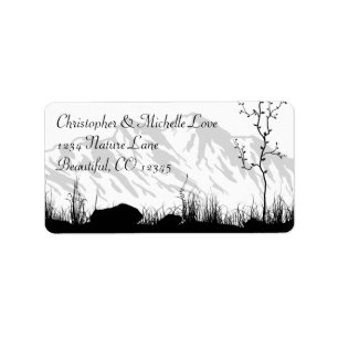 Beautiful Silhouette Mountain Address Label
