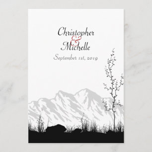 Beautiful Silhouette Mountain Wedding Invitation