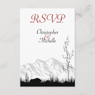 Beautiful Silhouette Mountain Wedding RSVP Cards