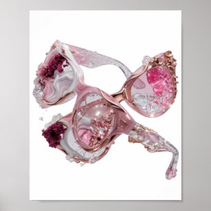 Beautiful Silver ABSTRACT ART Graphic Design Poster
