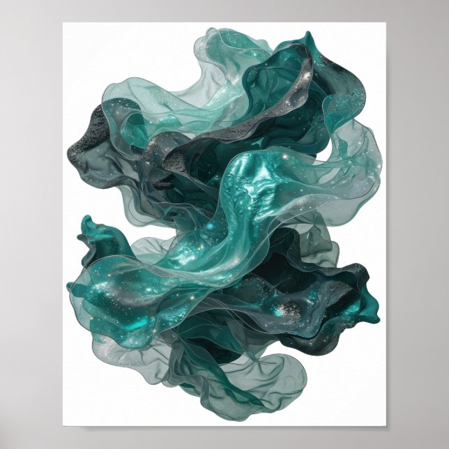 Beautiful Silver ABSTRACT ART Poster (Front)