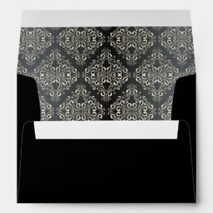 Beautiful,silver,black,damask,vintage,antique, Envelopes