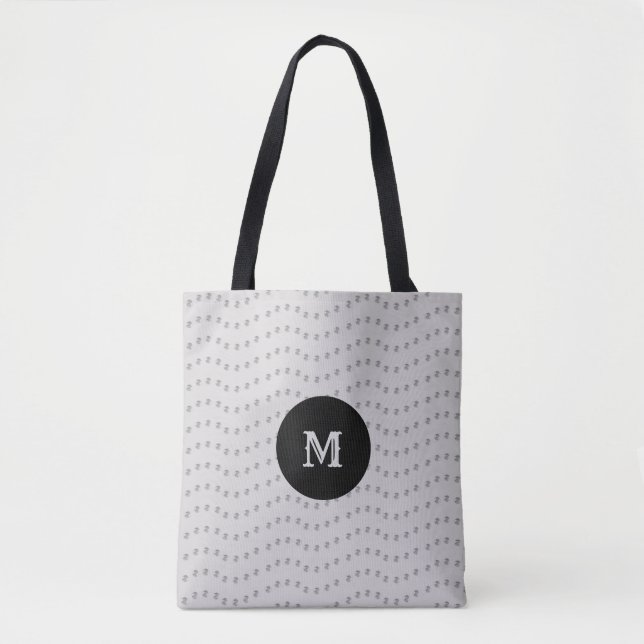 Beautiful Silver Dotted Lines Tote Bag (Front)