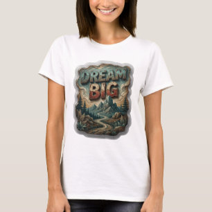 Beautiful Silver DREAM BIG Statement Tee
