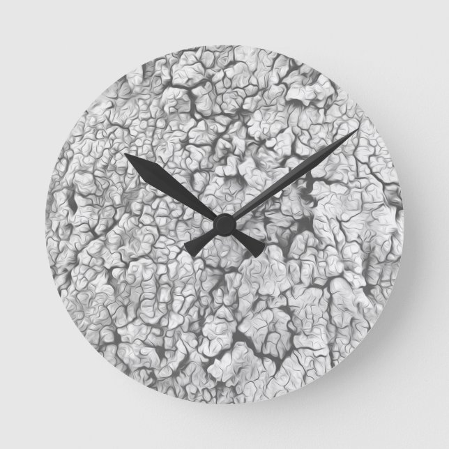 Beautiful Silver Grey Nature Abstract Round Clock (Front)