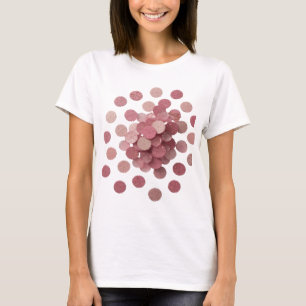 Beautiful Silver PINK LEAVES Modern Design T-Shirt