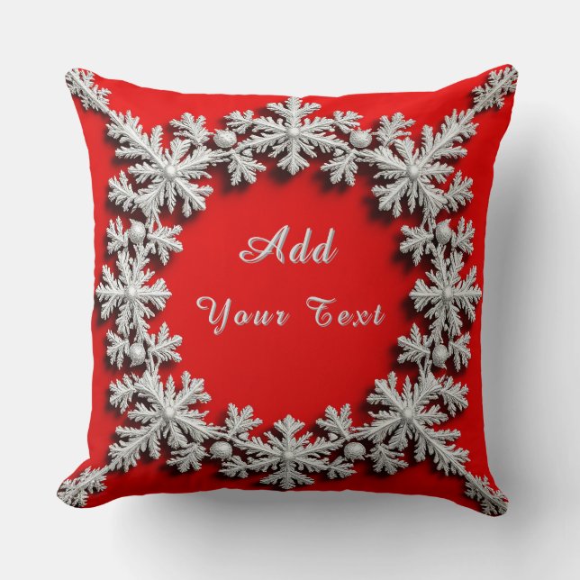 Beautiful Silver Snowflake Decorations Throw Pillow (Front)